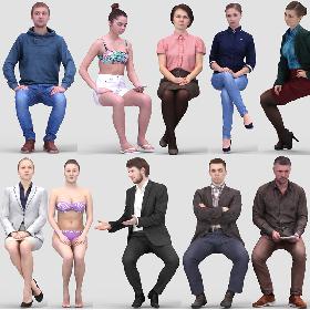 3D Human Model Vol. 3  Sitting People